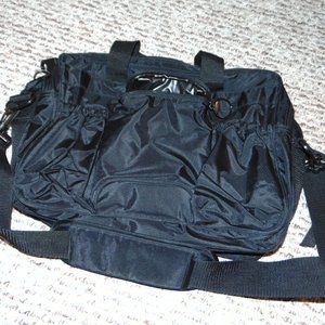 Black Lands End Deluxe Do It All Diaper Travel Bag Carryall Multi Compartment